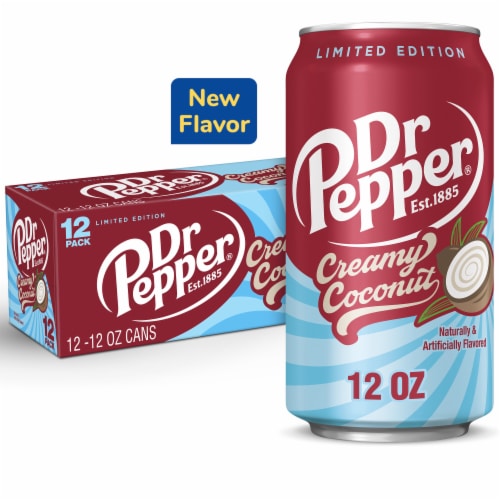 Dr Pepper Creamy Coconut Soda, 12 fl oz Cans, 12-Pack